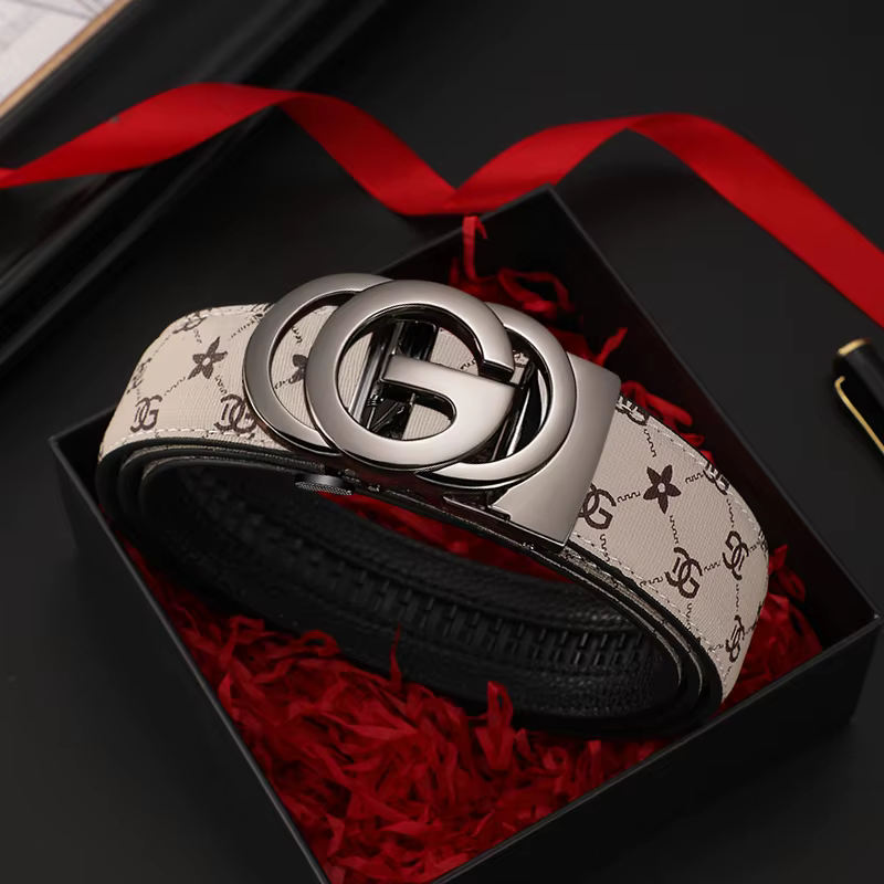 Ceinture en cuir véritable pour hommes, alliage métallique, boucle automatique, marque de luxe, Desi