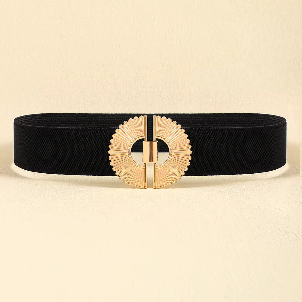Ceinture femme premium sense noir élastique taille joint alliage individuel contre-boucle taille pp 