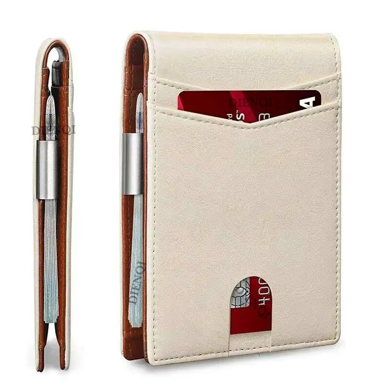 DIENQI-Porte-cartes de crédit Rfid pour homme, porte-monnaie fin, petit sac à main court, porte-monn