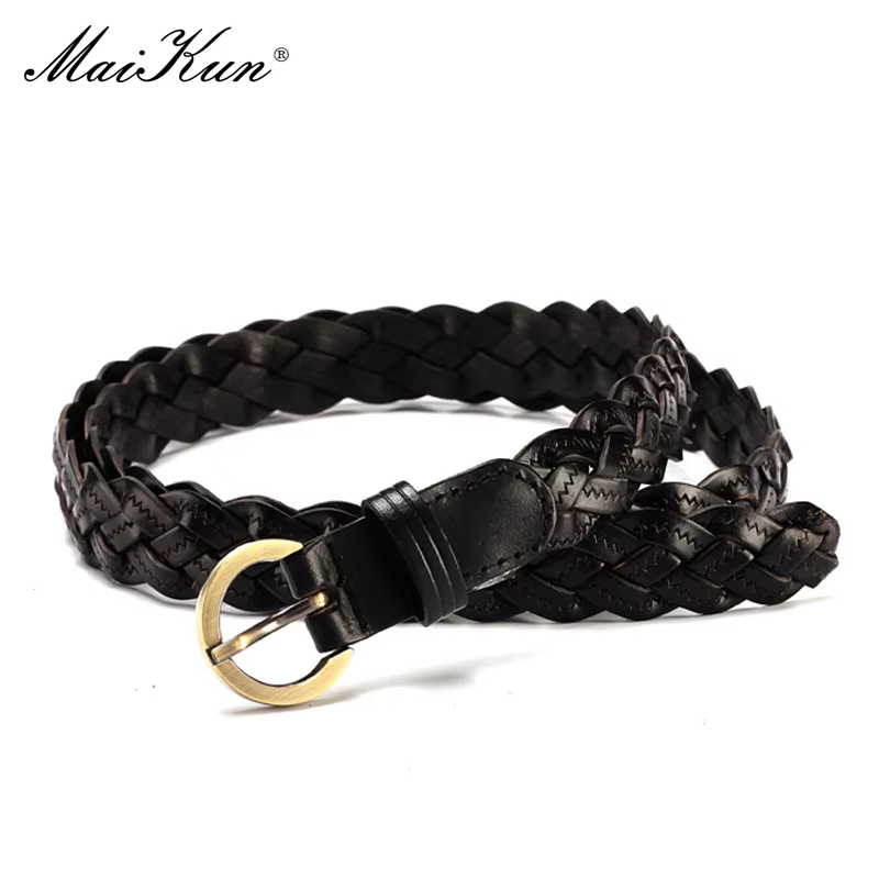 Maikun-Ceinture Fine Tissée en Alliage pour Femme, Tendance