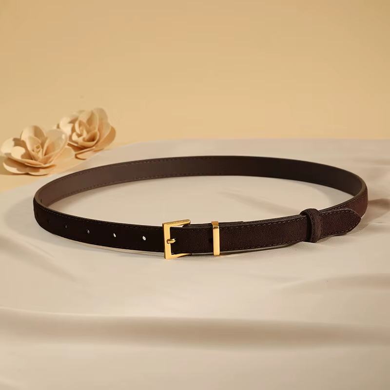 Ceinture en cuir suédé avec ceinture fine de qualité supérieure pour femmes, idéale pour jeans et ju