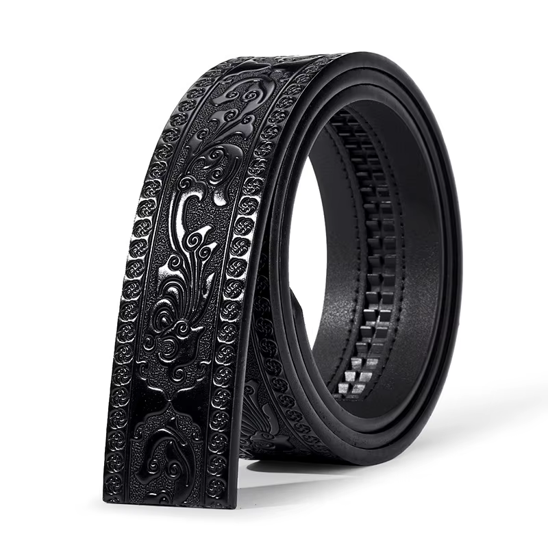 Ceinture Western en cuir véritable (1 ou 2 pièces) pour hommes et femmes, sans boucles, accessoires 