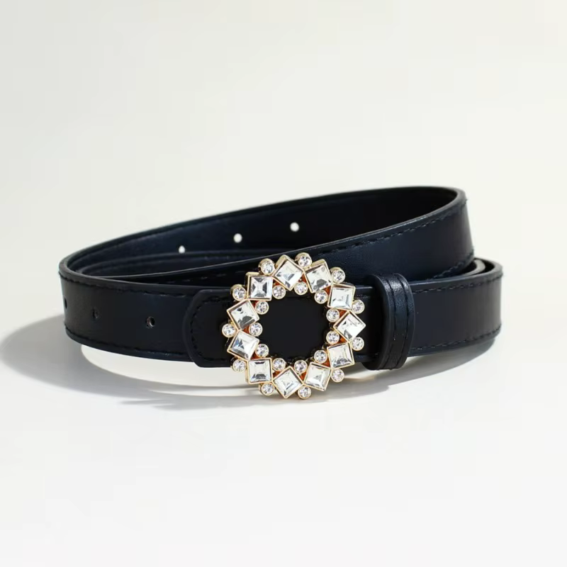 Ceinture en Alliage Creux avec Diamants pour Femme, Vintage, Strass, en Daim, Décontracté, Polyvalen