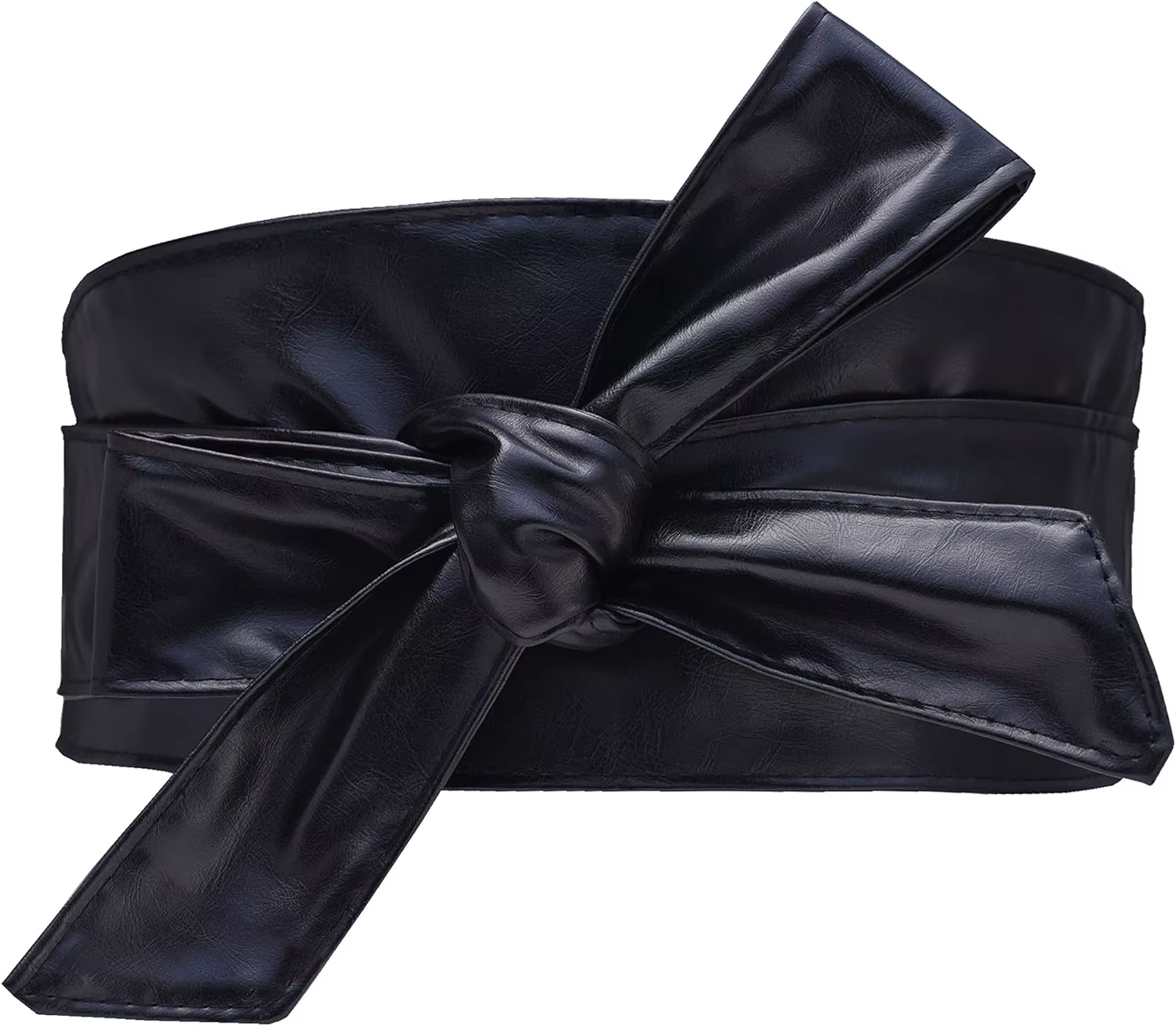 Ceinture large en cuir PU pour femme, ceinture Obi à nouer soi-même, ceinture à nœud papillon, coule
