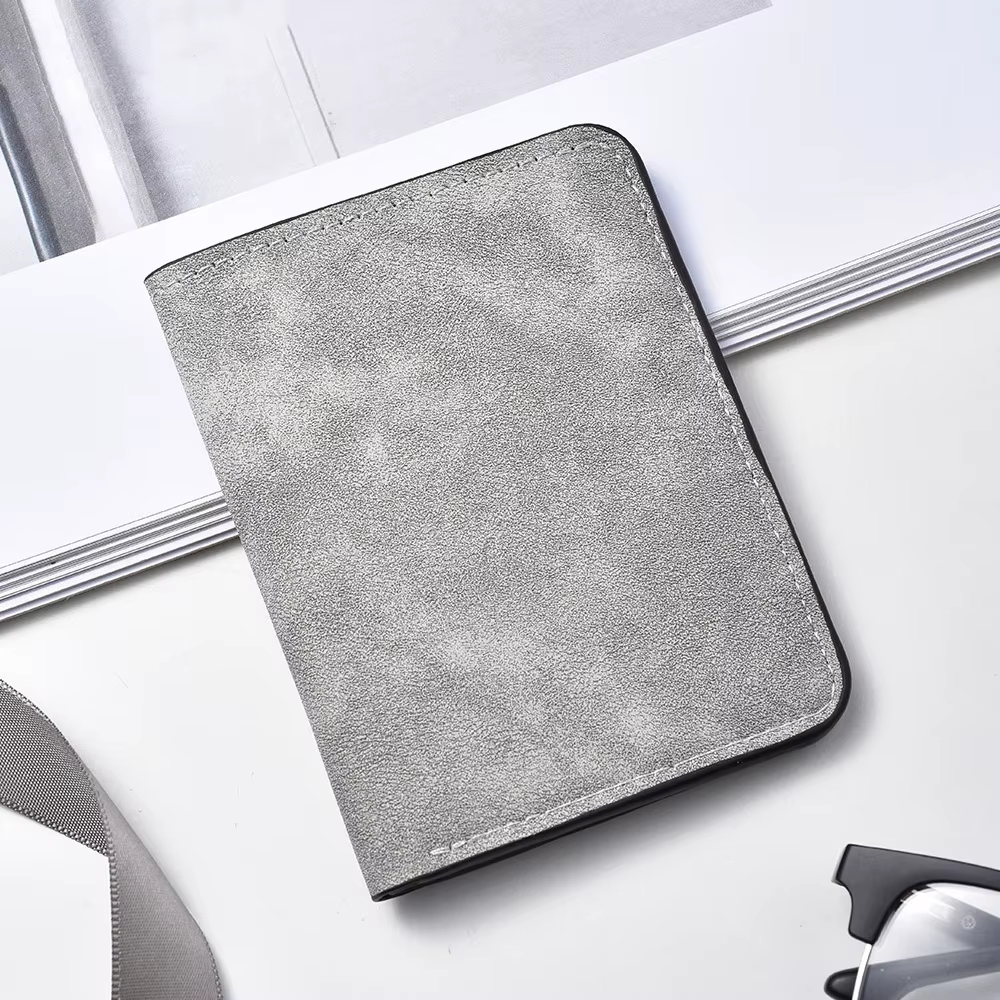 Portefeuille slim pour homme avec plusieurs fentes pour cartes et porte-carte d'identité, simili cui