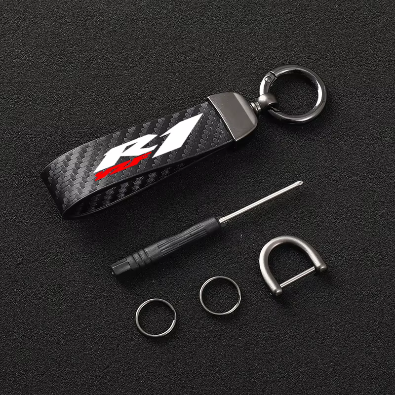 Porte-clés en corde de cuir et fibre de carbone pour moto, pour Yamaha YZF R1 1998 – 2014 2013, acce