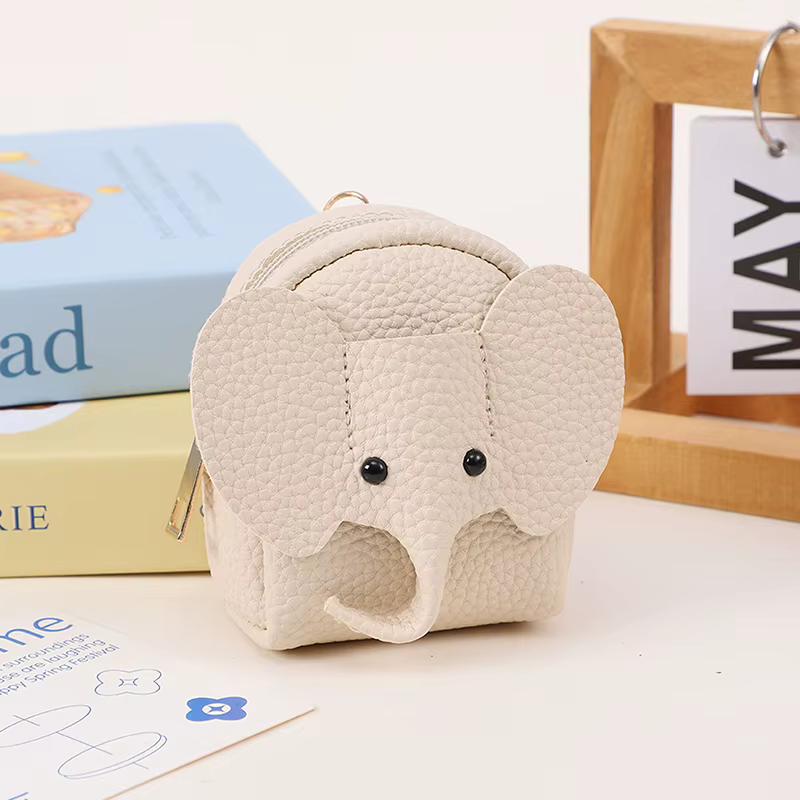 Mini portefeuille en forme d'éléphant de dessin animé pour femmes, nouveauté, sac de rangement Porta