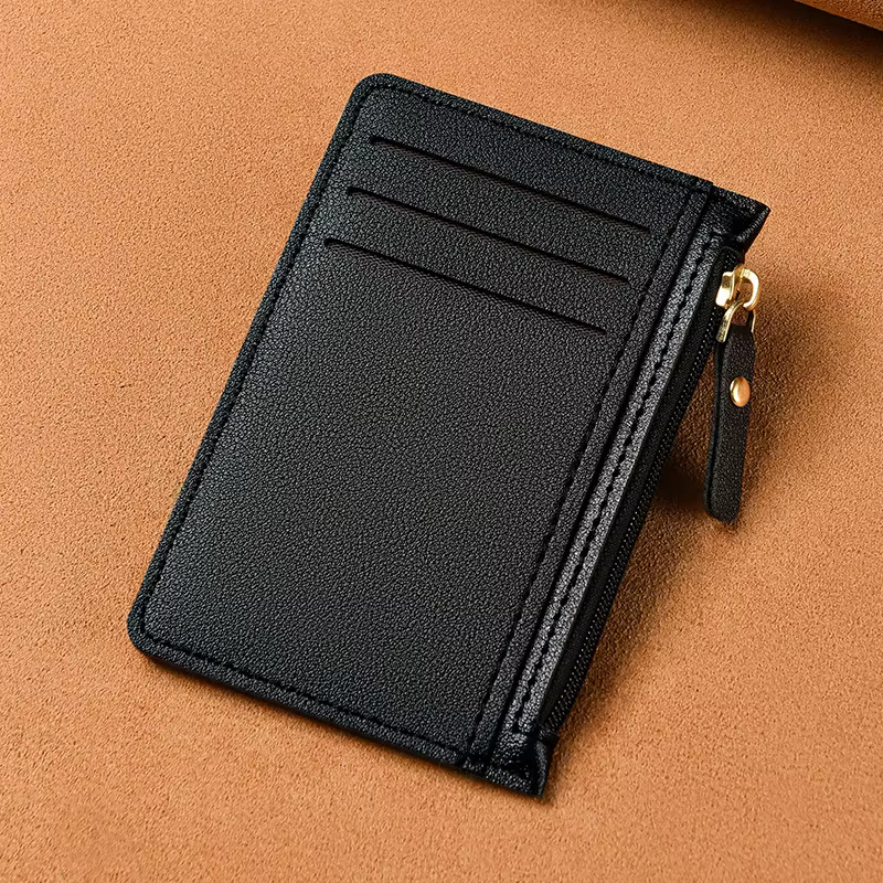Hommes femmes Mini porte-cartes d'identité affaires porte-carte de crédit en cuir PU mince étui pour