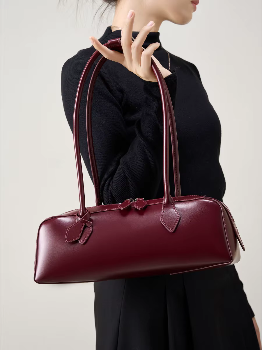 Sac en cuir véritable femme 2025 sac de luxe coréen vintage long sac à bandoulière sacs à main dames