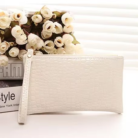 Portefeuille crocodile pour femme, porte-monnaie, petit sac de poignet, haute qualité, PU, fermeture