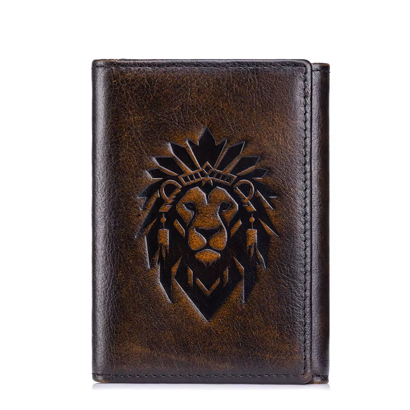 Portefeuille en cuir Sileiden RFID antivol pour homme, style court, en cuir de vachette pleine fleur