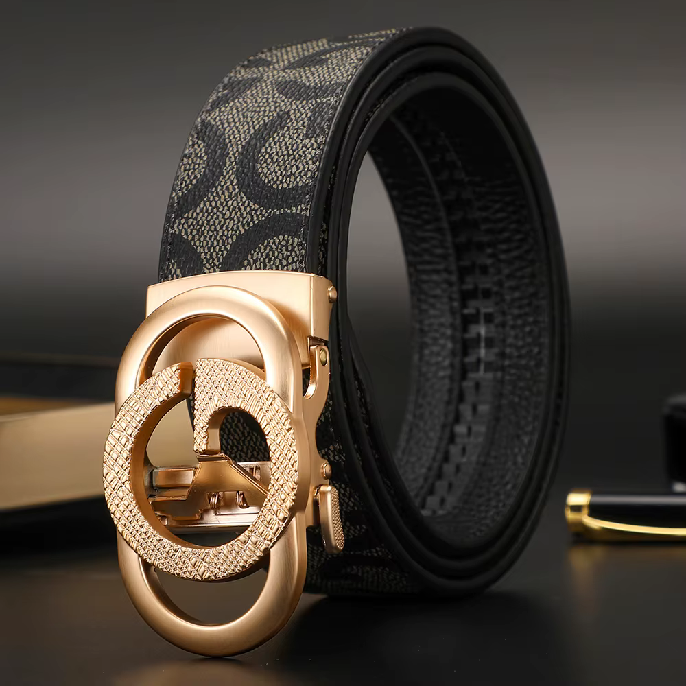 Nouvelle marque de luxe hommes ceintures célèbre toile cuir hommes ceintures largeur 3.4 cm haute qu