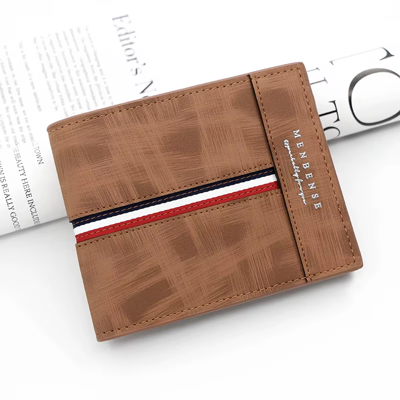 Portefeuille court mince de luxe pour hommes, porte-cartes en cuir PU de haute qualité avec poche po