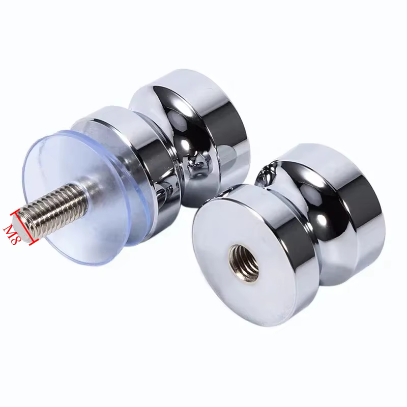 Poignée de porte en alliage d'aluminium, 1.1 pouces de diamètre, bouton de porte en verre simple, po