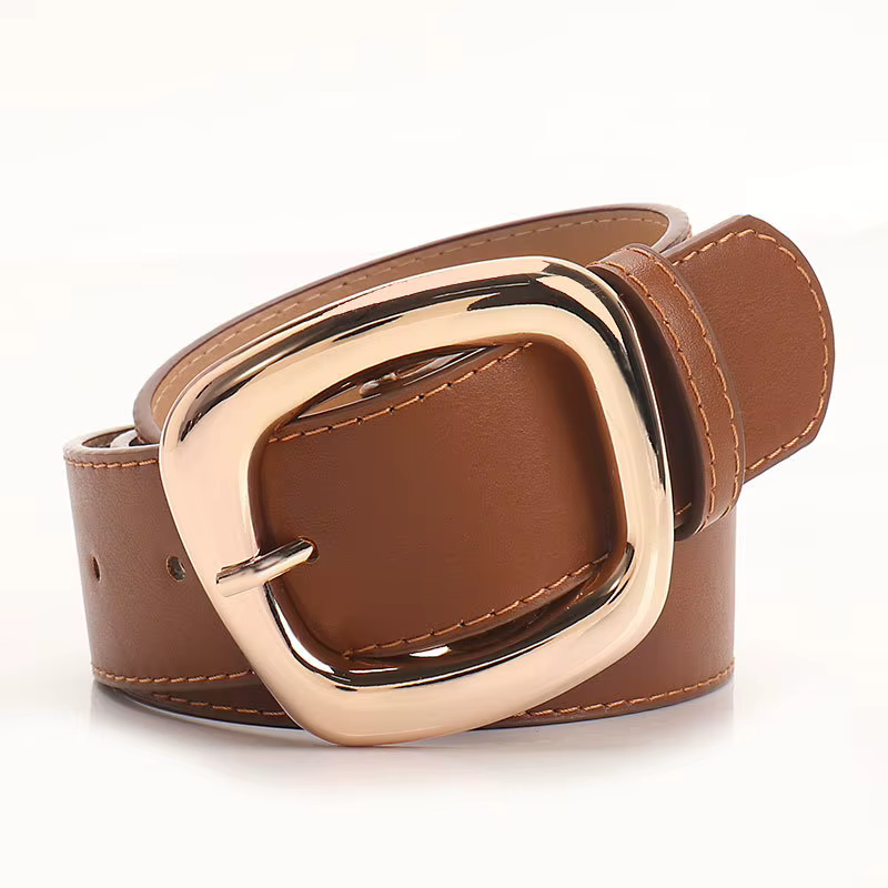 Ceinture large à boucle trapézoïdale polyvalente pour femmes, à la mode, pour les déplacements, Styl