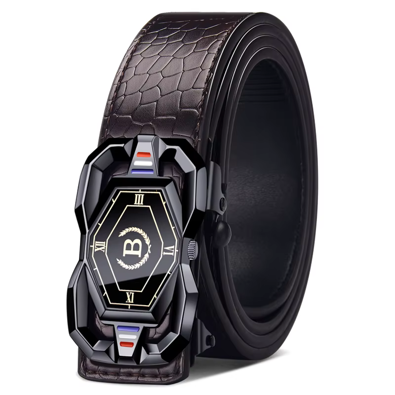 Ceinture à motif Crocodile pour hommes, haut de gamme, atmosphérique, à boucle automatique, pour jeu
