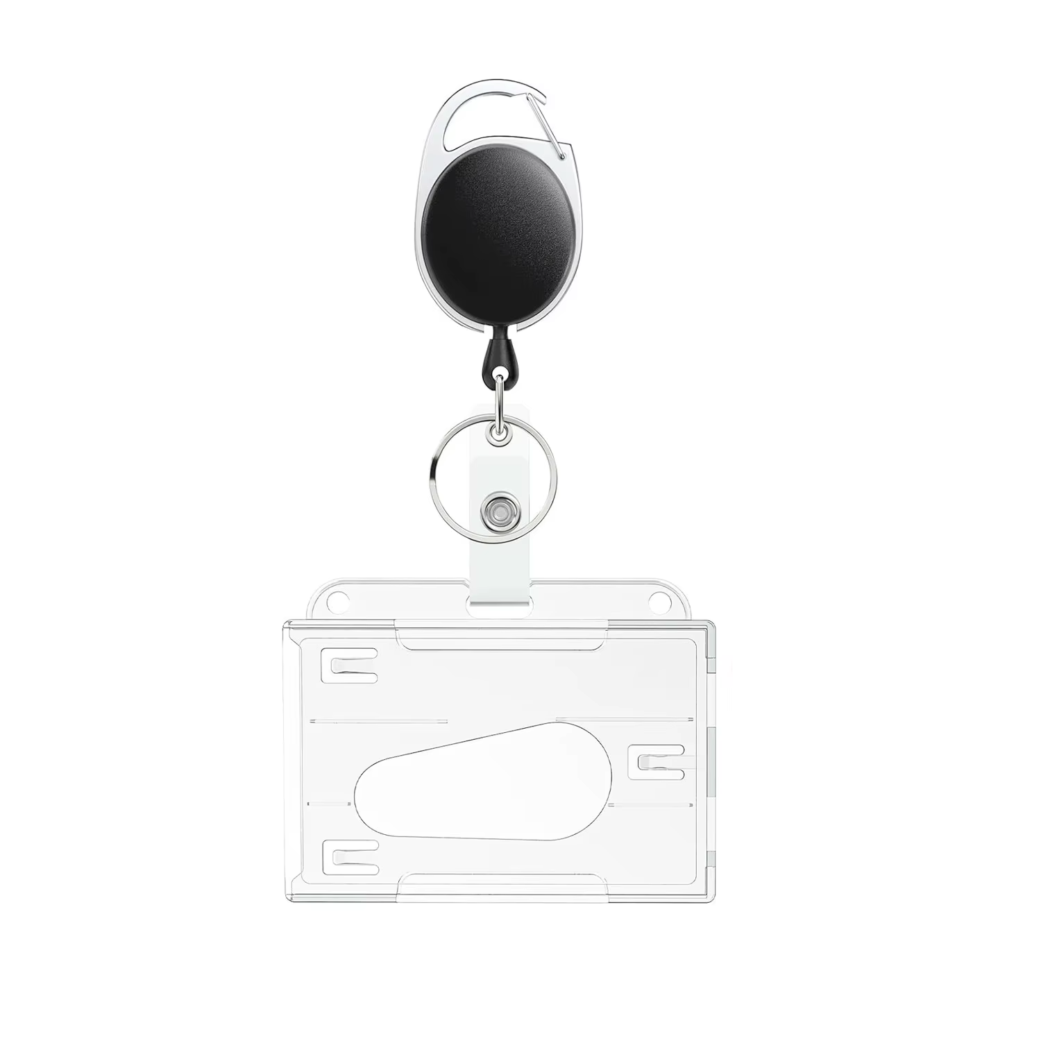 Porte-Danemark ge Transparent à Double Emplacement pour Cartes d'Identité, avec Bobine, 2 Cartes de 