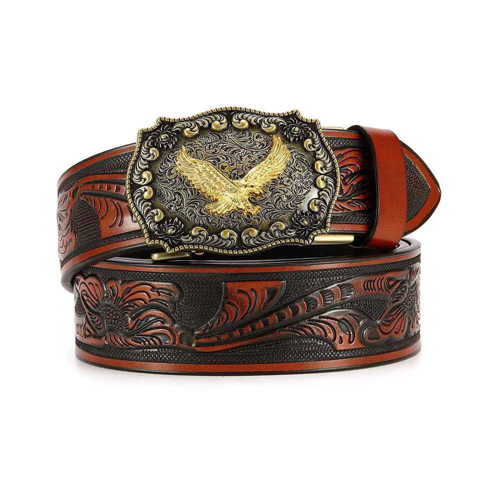 Ceinture de Style décontracté pour hommes, en cuir PU, corps principal, boucle en métal, boucle liss