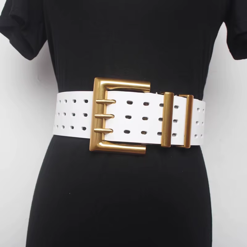 Marques de luxe haut de gamme, ceinture en cuir élégante pour femmes, large ceinture pour femmes, co