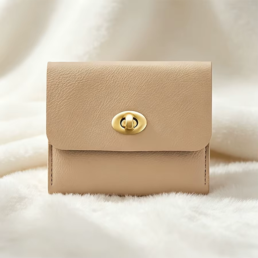 Porte-cartes et porte-monnaie mini rétro en cuir PU WERLLANDS avec fermoir rotatif multicolore