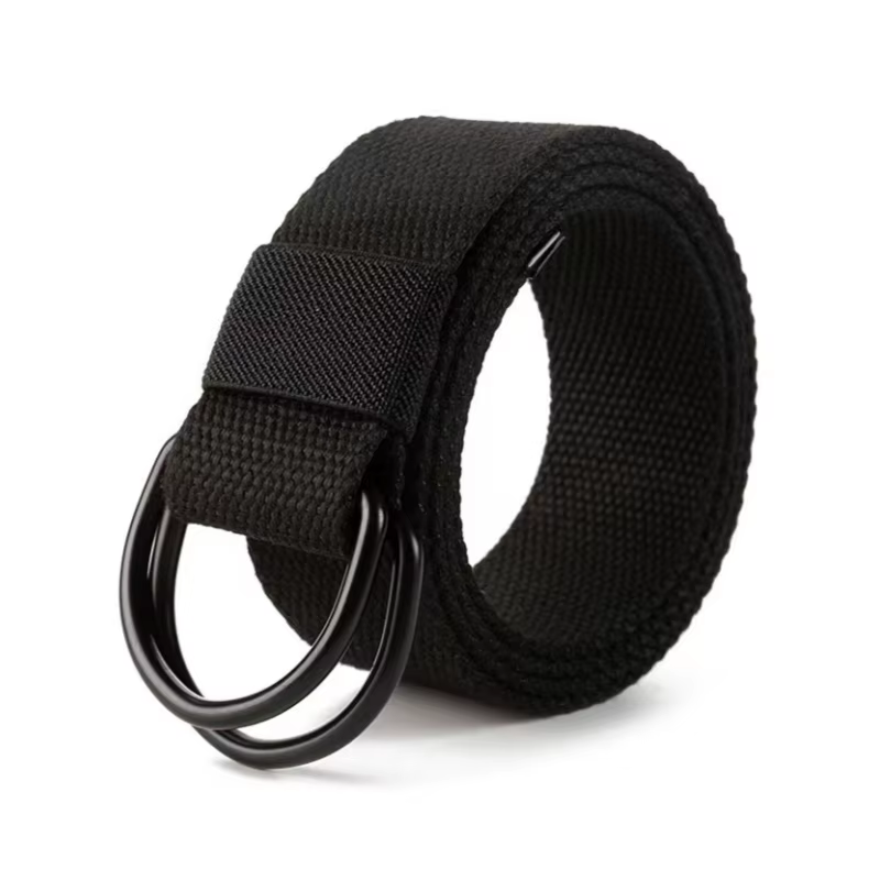 Ceinture à boucle Double boucle pour hommes et femmes, ceinture en toile décontractée, ceinture pour