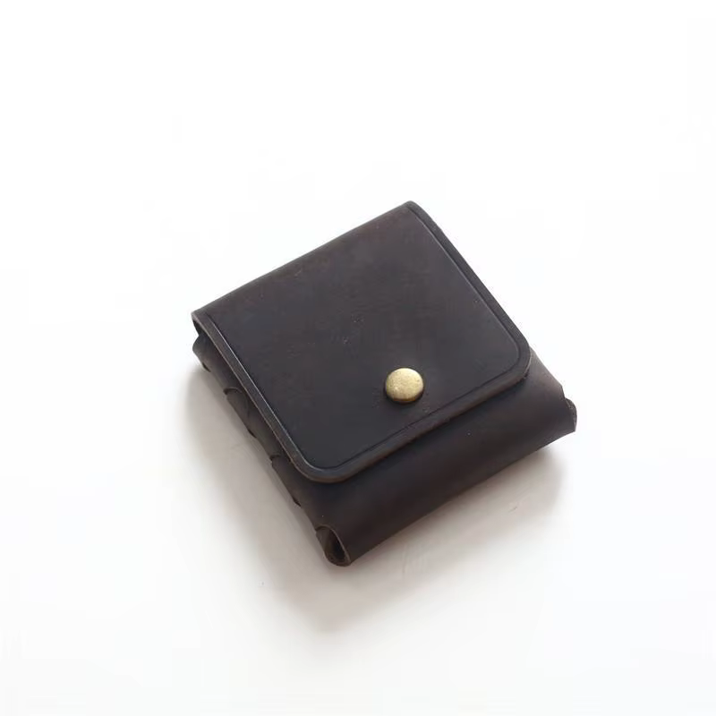 Porte-monnaie en cuir véritable pour hommes et femmes, 100%, petit sac d'argent Vintage en cuir de v