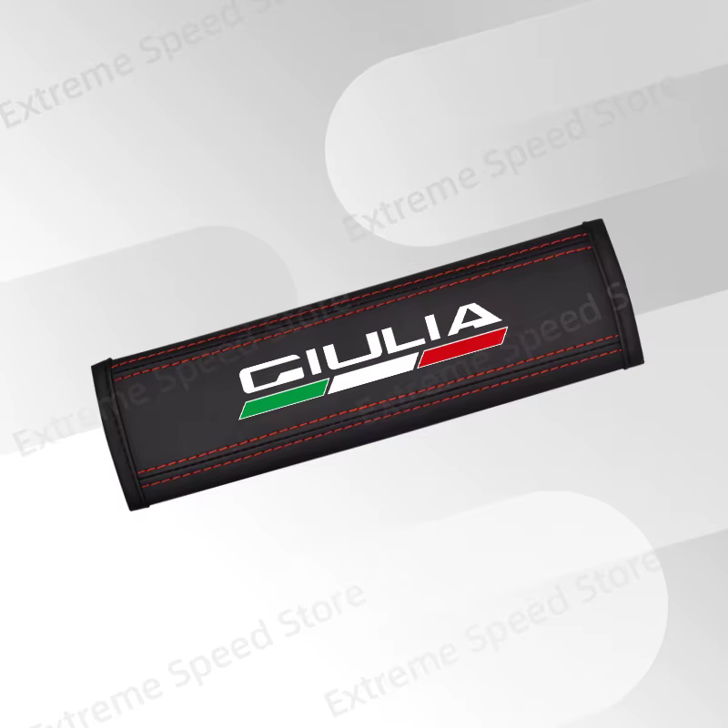 Coussin de ceinture de sécurité de voiture en cuir, emblème pour Stelvio Giulietta Giulia, accessoir