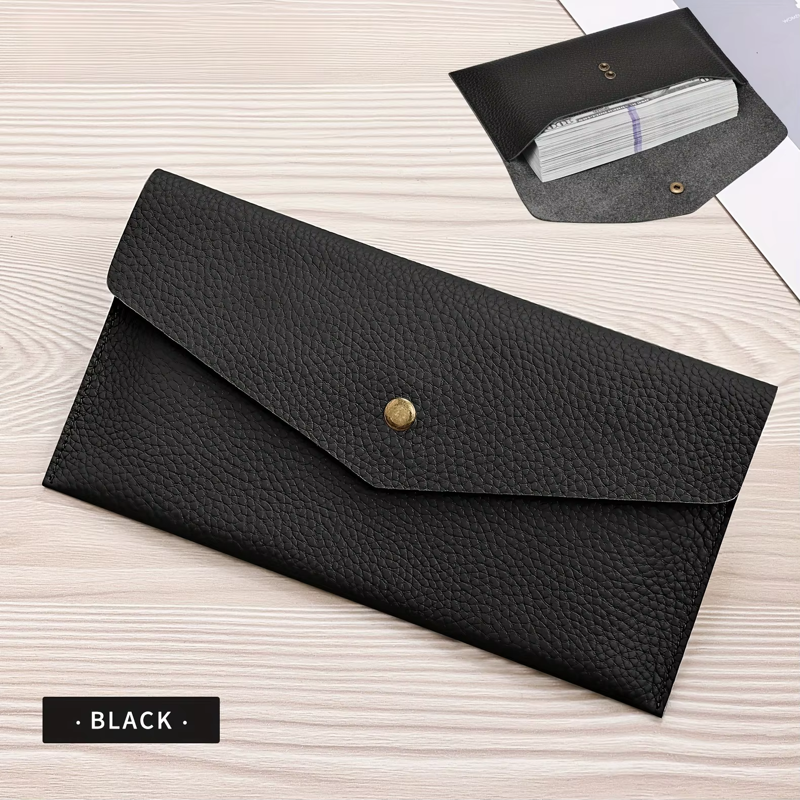 Portefeuille long pour hommes et femmes, porte-monnaie de grande capacité, pochette à monnaie élégan