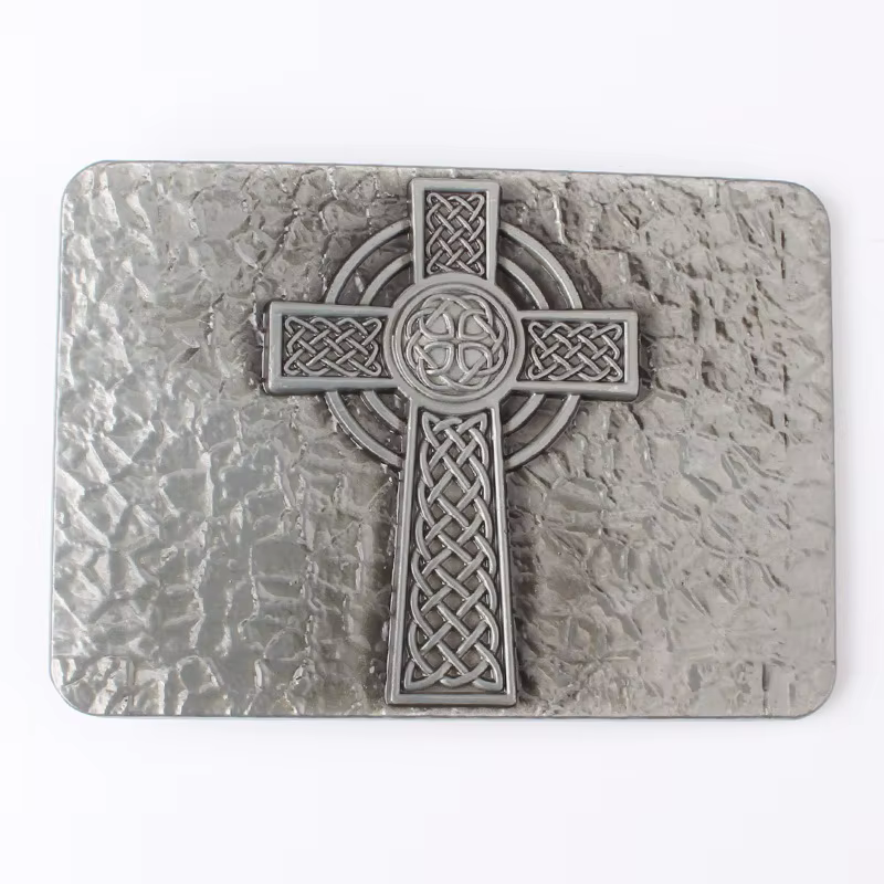 Boucle de ceinture en alliage, croix de Jésus Sauveur religieux