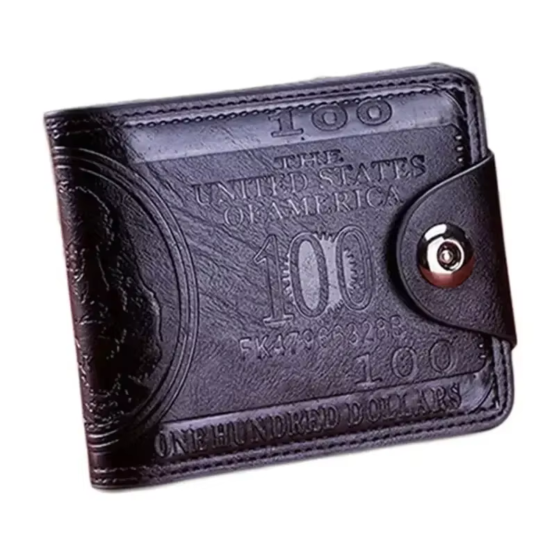 Portefeuilles pour hommes avec 100 dollars américains motif portefeuille homme en cuir Walet Photo p