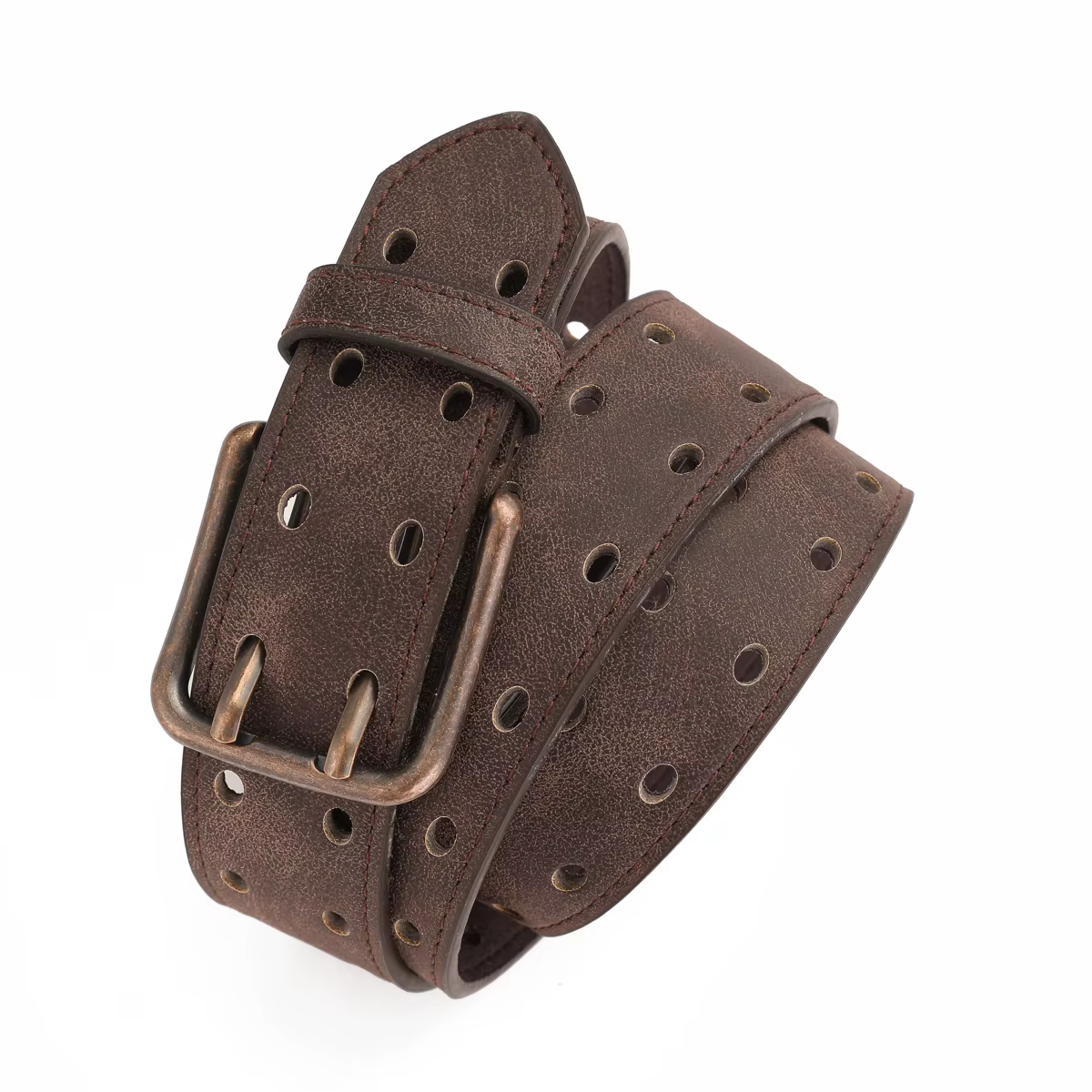 Une ceinture décontractée à boutons pour hommes et femmes, du même style, une ceinture rétro en PU.