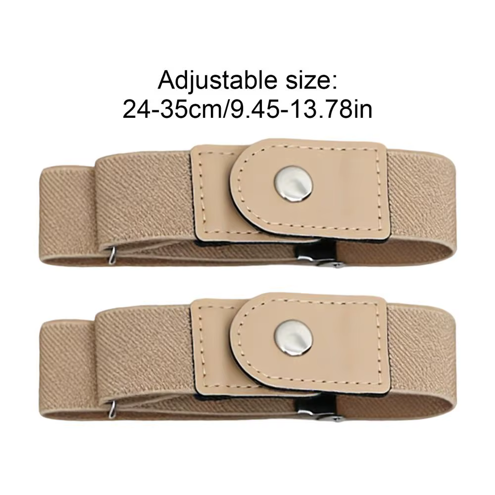 Ceinture sans boucle pour femmes et hommes, 1 paire, sangle élastique réglable, ceinture sans boucle