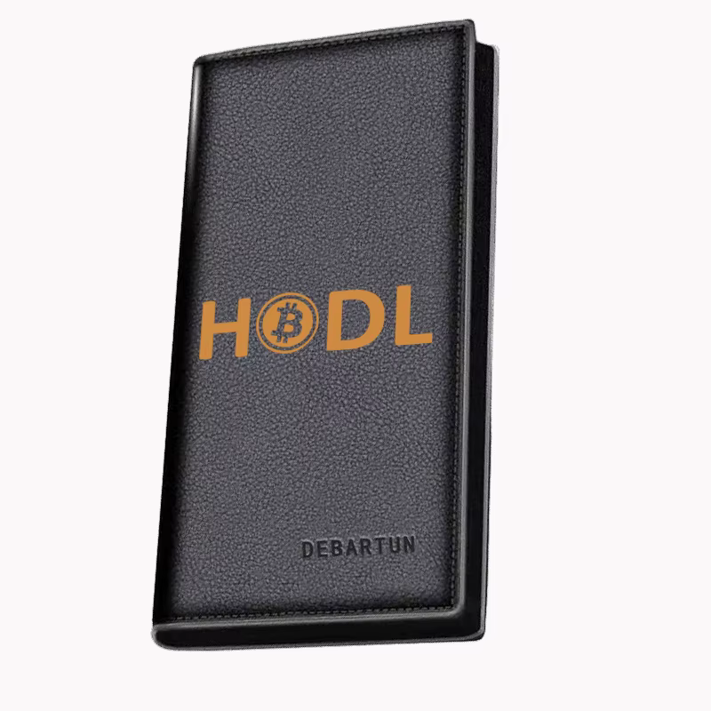 HODL Bitcoin Crypto Coin lettres d'or portefeuilles longs pour hommes affaires élégant impression co