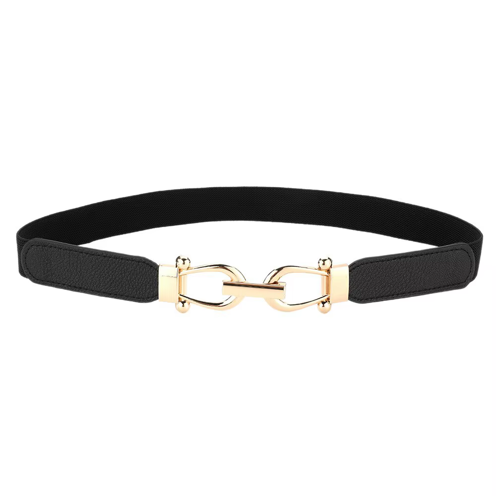 Ceinture rétro pour femme, ceinture élastique de bonne qualité, ceinture noire tendance, ceinture po