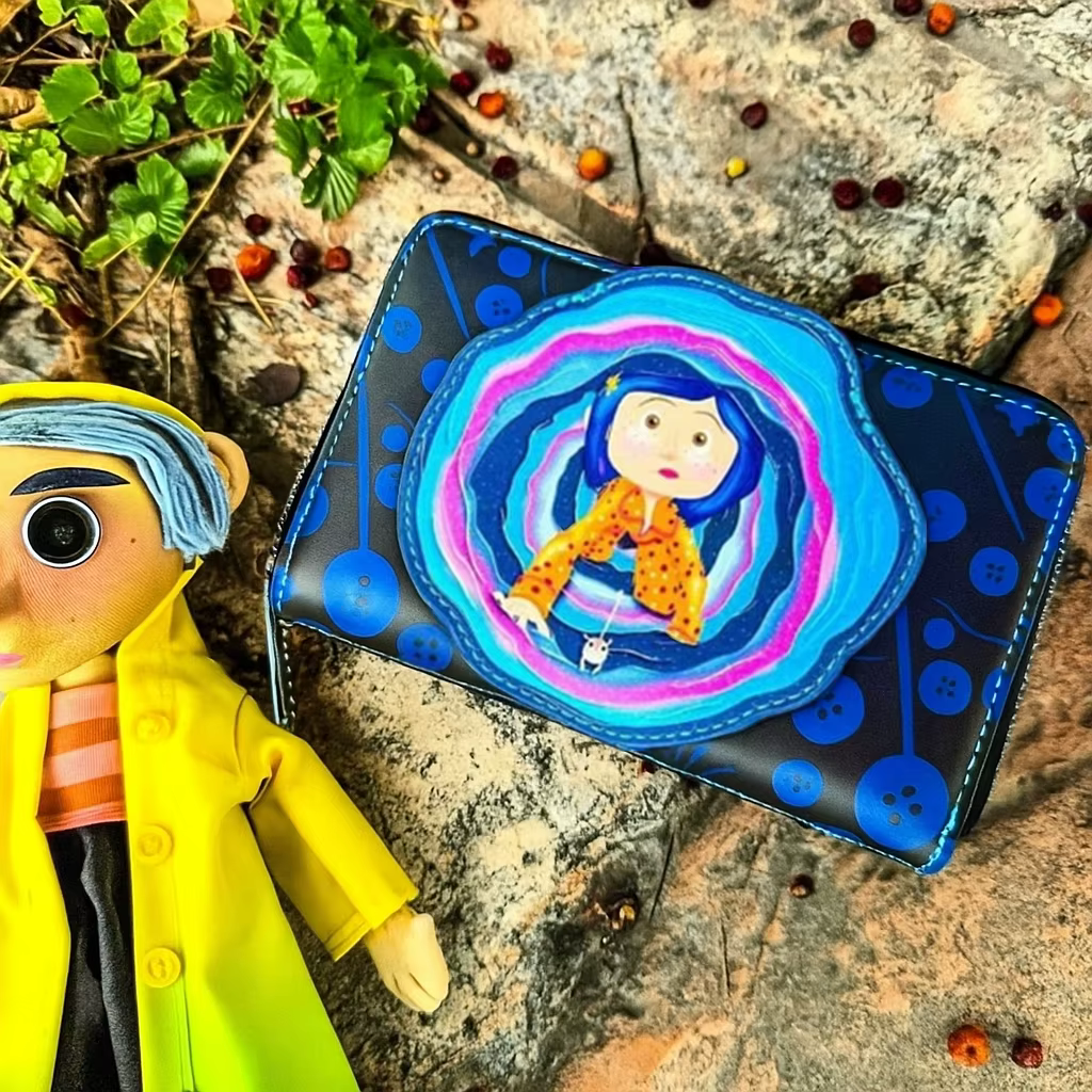 Mode Loungefly Coraline portefeuille zippé femmes longs sacs à main sacs à main porte-monnaie porte-