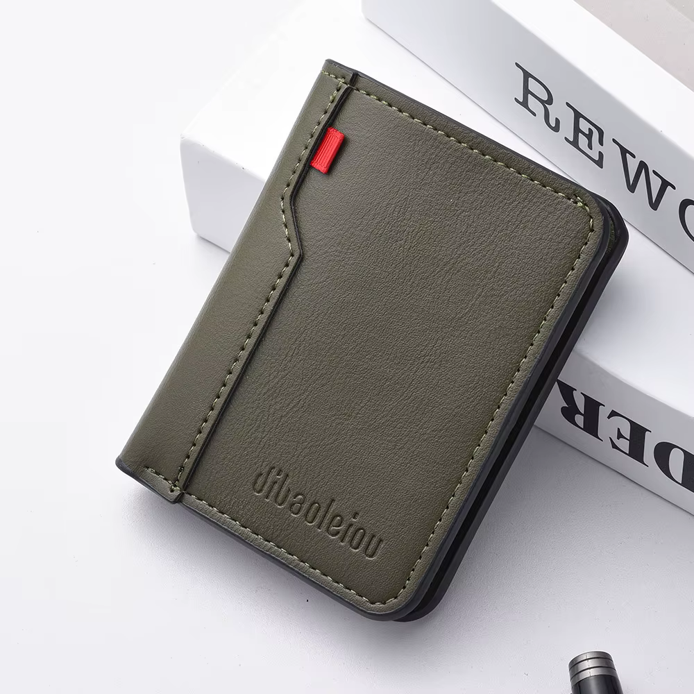 Mini portefeuille Ultra-fin en cuir PU souple pour hommes, 1 pièce, porte-cartes de crédit, court et