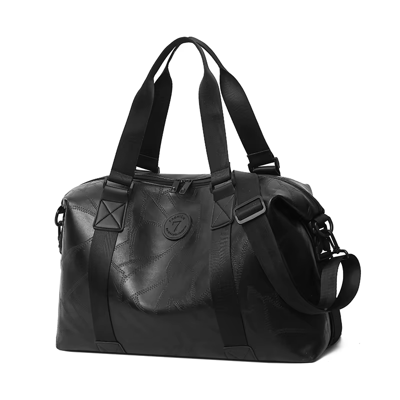 Sac de voyage vintage en cuir pour usage quotidien, forme tonneau simple, sac de transport léger pou