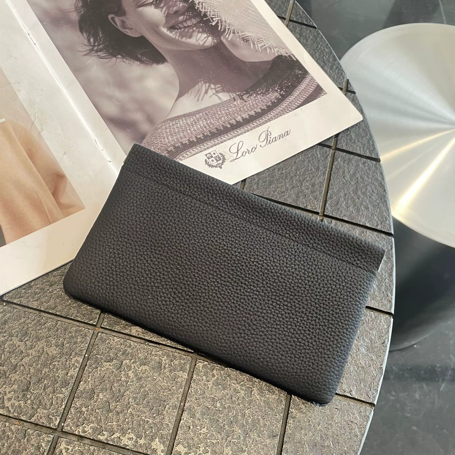 Portefeuille long minimaliste en cuir véritable pour femmes, personnalisable avec des lettres, ultra