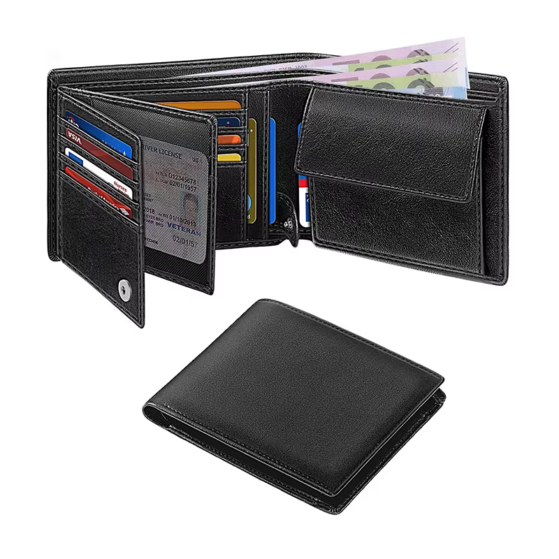 Portefeuilles pour hommes portefeuille mince multifonctionnel avec blocage RFID avec 15 porte-cartes