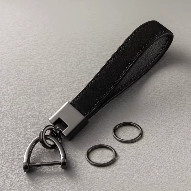 Porte-clés pour hommes et femmes, pendentifs de clé de voiture en cuir de vache avec couche supérieu