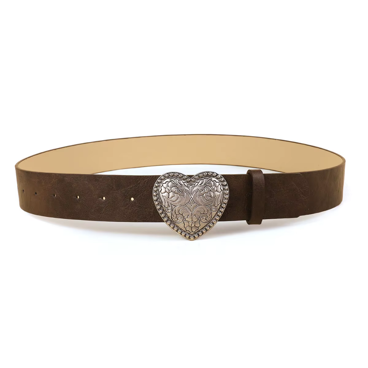 Amour coeur forme boucle femmes ceinture mode tenue décontractée jean accessoires ceinture gothique 