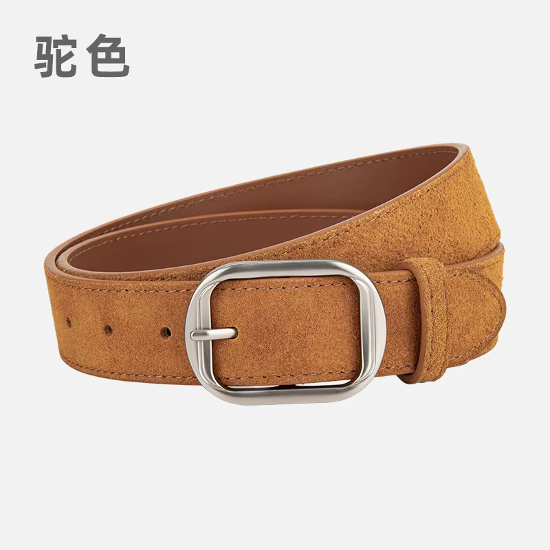 Ceinture en cuir véritable mat pour femme, ceinture polyvalente haut de gamme pour jeans avec ceintu