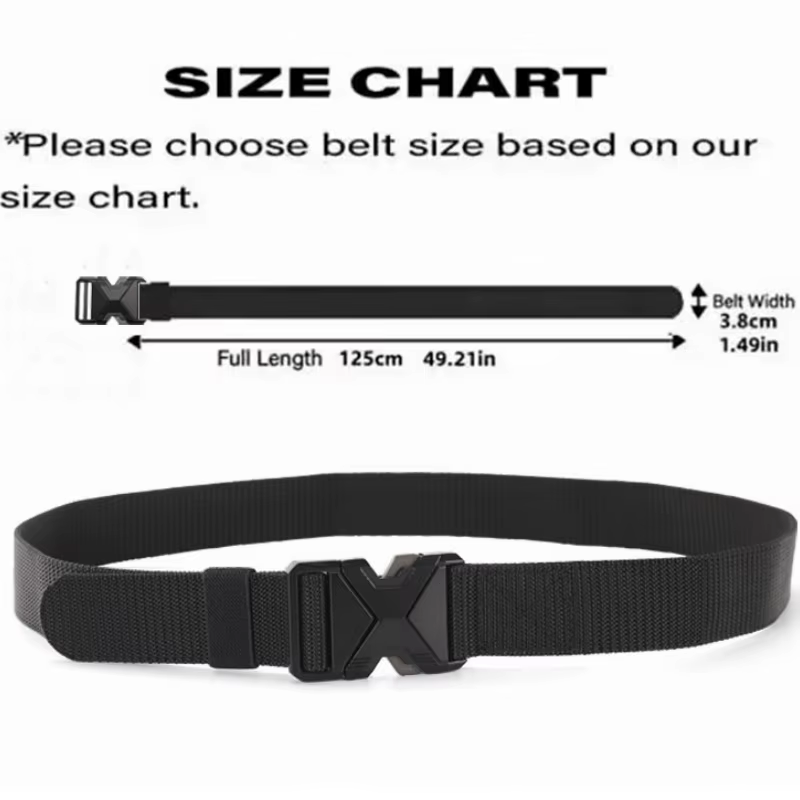 Ceinture à boucle en Nylon tressé pour hommes, légère et respirante, 125cm, pour les déplacements qu