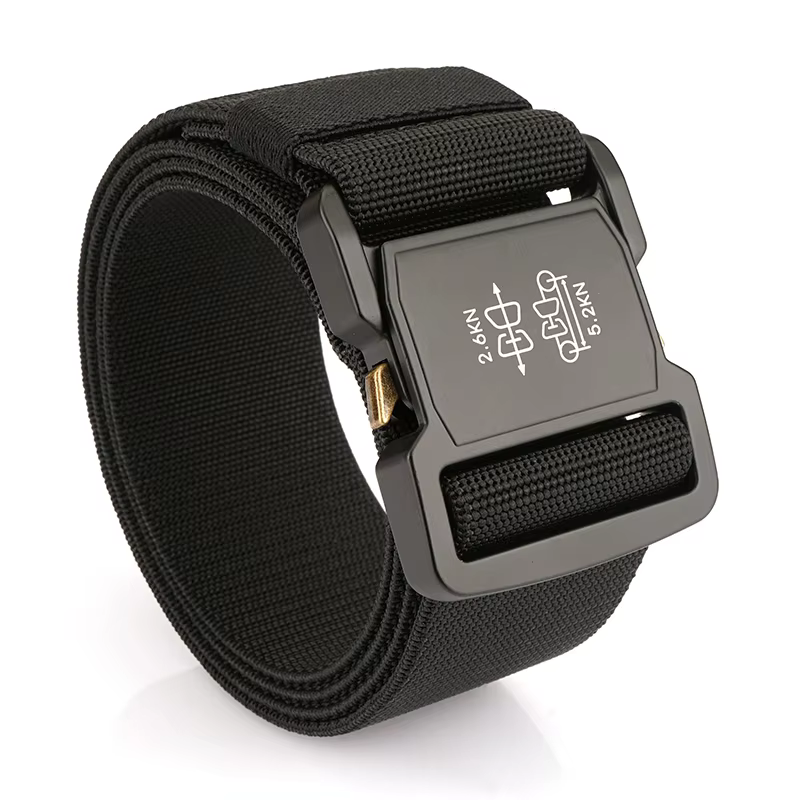 KOLBER 5cm Ceinture élastique hommes alliage d’aluminium boucle à dégagement rapide tactique en plei