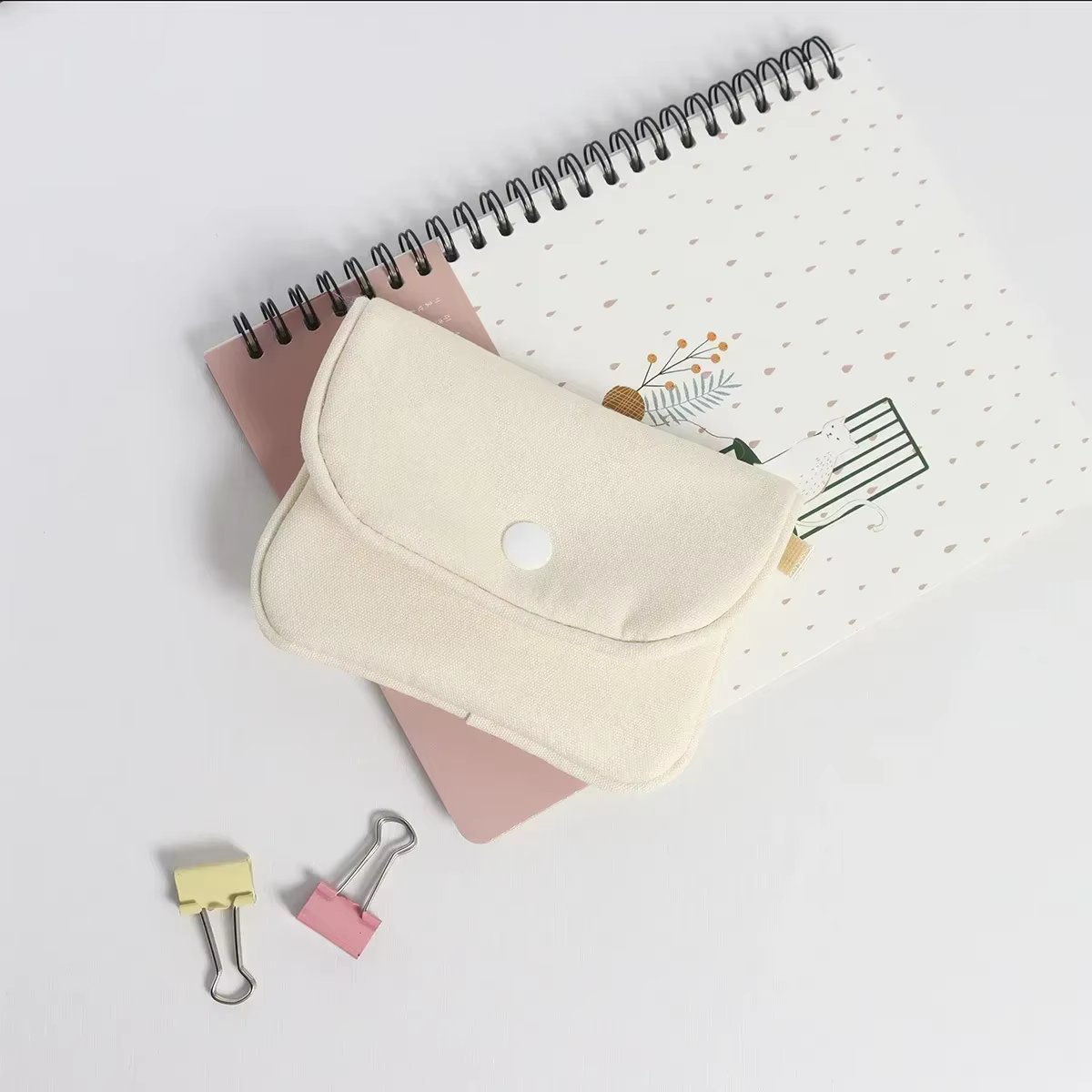 Porte-monnaie Portable de couleur unie, Mini portefeuille léger en coton pour écouteurs, pochette po