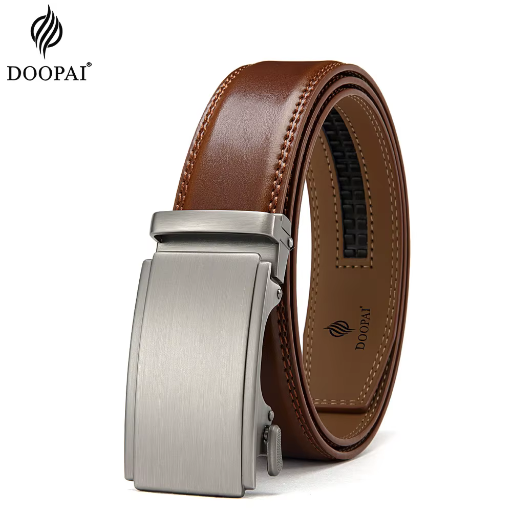 Ceinture en cuir pour hommes, boucle automatique, ceintures en alliage de mode, ceintures de luxe en