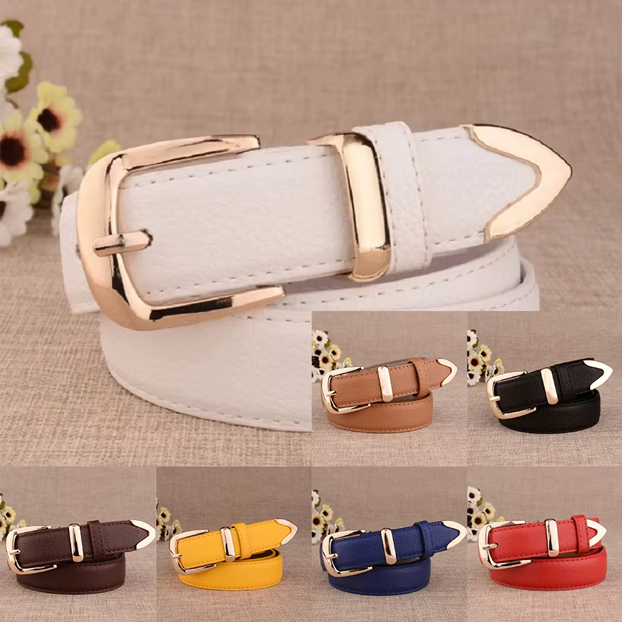 Ceinture de pantalon en cuir pour femmes, tendance, blanche, mode, haute qualité, solide, Vintage, b