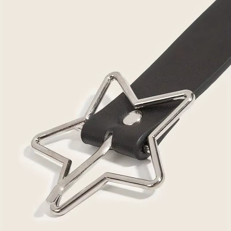 Y2K Punk étoile oeillet noir Rivet ceinture Goth Pu cuir ceintures pour femmes jean pantalon garçons