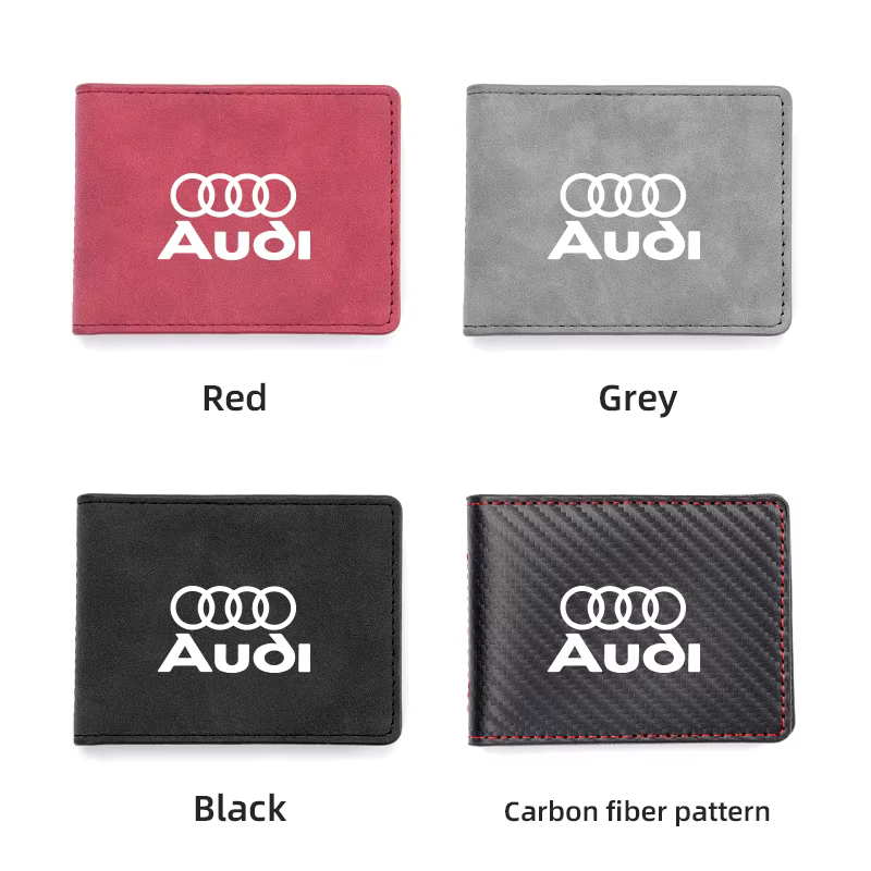 Porte-permis de conduire en daim pour voiture, porte-carte d'identité, porte-clés pour Audi A7 A3 A4