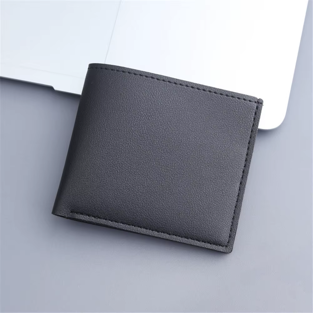 Lychee-Porte-cartes en cuir Bergame pour hommes, porte-monnaie court, porte-monnaie en espèces, port